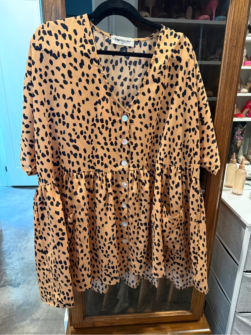 Oversized leopard dress